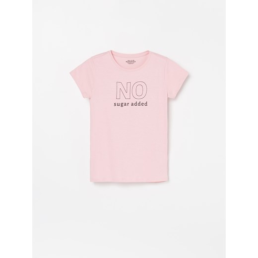 Reserved - T-shirt z napisem - Różowy  Reserved 116 