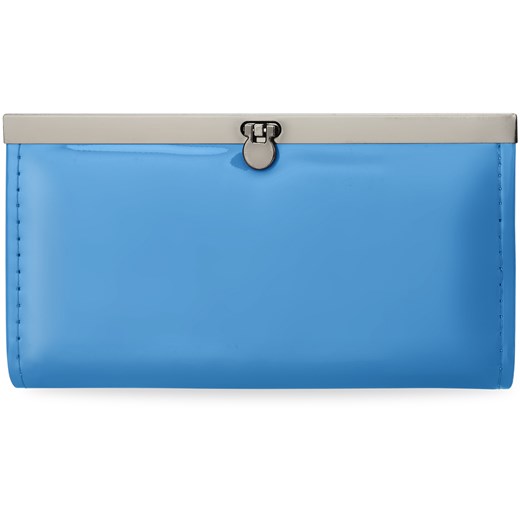Oryginalny portfel damski lakierowana banknotówka żywe kolory - niebieski