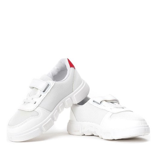 Białe sportowe dziewczęce buty Kariena - Obuwie  Royalfashion.pl 27 