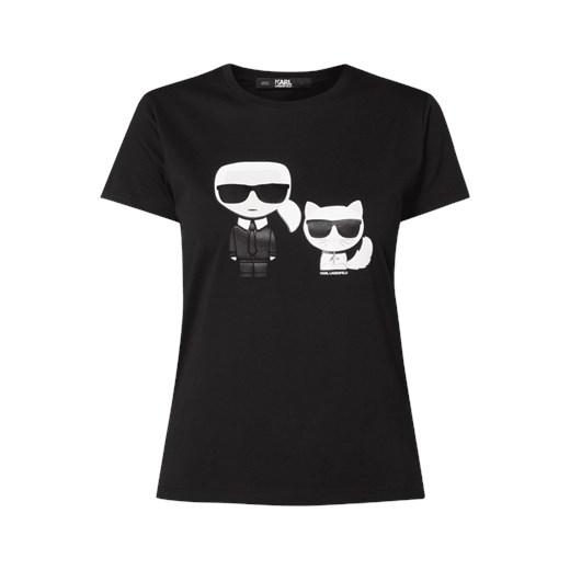 T-shirt z bawełny z nadrukiem z logo  Karl Lagerfeld M Peek&Cloppenburg 