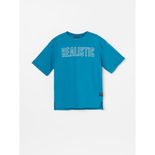 T-shirt chłopięce niebieski Reserved z krótkim rękawem 