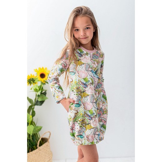 Ołówkowa sukienka dla dziewczynki wzorzysta Lily Grey  122 myprincess.pl
