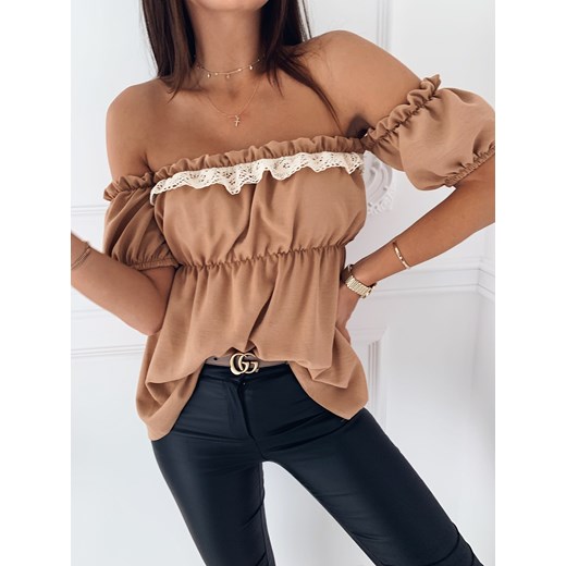 Bluzka Doria Lace camel | varlesca.pl UNI VARLESCA