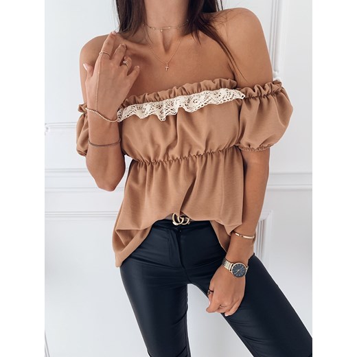 Bluzka Doria Lace camel | varlesca.pl UNI VARLESCA