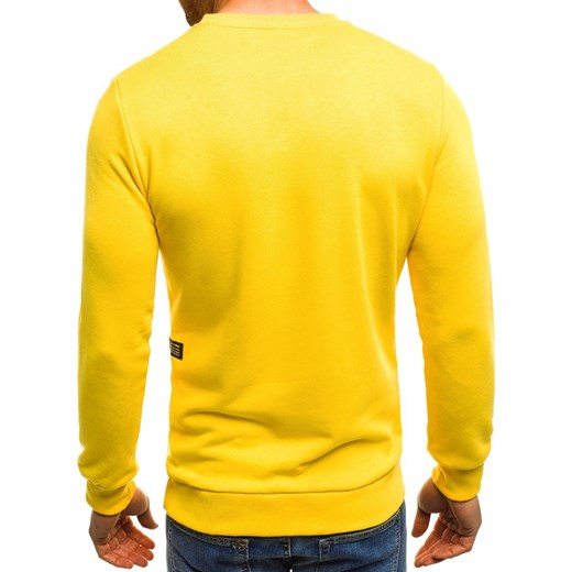 Bluza męska Ozonee żółta casualowa bawełniana 