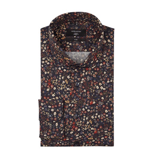 Koszula biznesowa o kroju slim fit z bawełny ze wzorem w drobne kwiaty  Seidensticker 40 Peek&Cloppenburg 