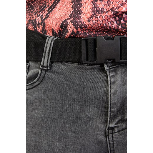 Szare spodnie jeansowe z kieszeniami z boku  Olika M olika.com.pl