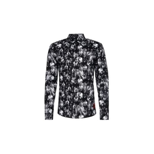 Hugo Boss koszula męska w abstrakcyjnym wzorze 