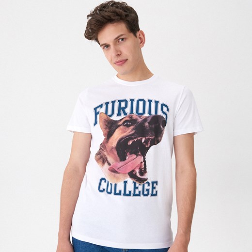 T-shirt męski House z krótkimi rękawami młodzieżowy z nadrukami 