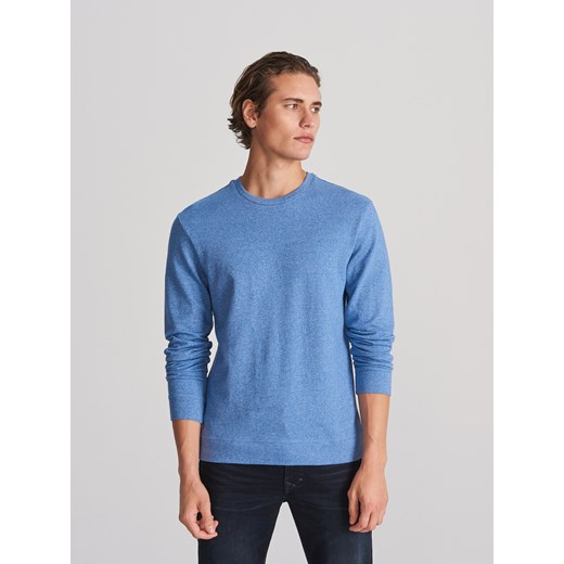 Reserved - Koszulka z melanżowej dzianiny - Niebieski Reserved  XL 