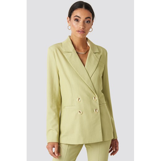 NA-KD Classic Straight Fit Double Breasted Blazer - Green NA-KD Classic 40 NA-KD