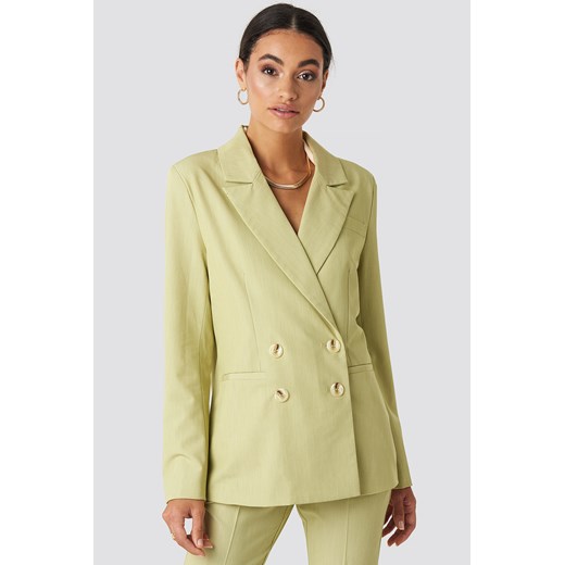 NA-KD Classic Straight Fit Double Breasted Blazer - Green  NA-KD Classic 40 NA-KD