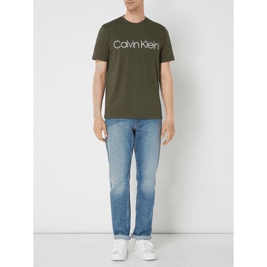 T-shirt męski Calvin Klein zielony z krótkim rękawem 