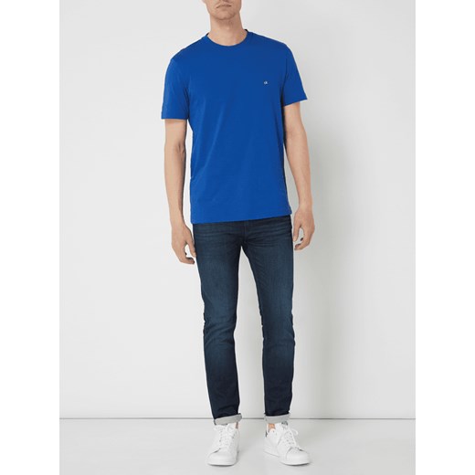 T-shirt męski niebieski Calvin Klein z krótkim rękawem casual 