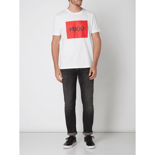 T-shirt męski biały Hugo Boss z krótkim rękawem w stylu młodzieżowym 
