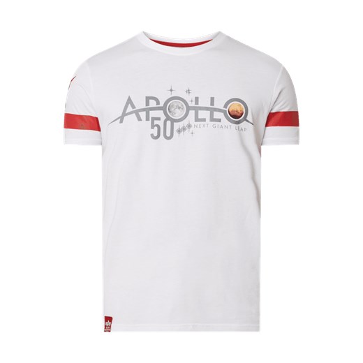 T-shirt męski Alpha Industries biały z krótkim rękawem młodzieżowy bawełniany 