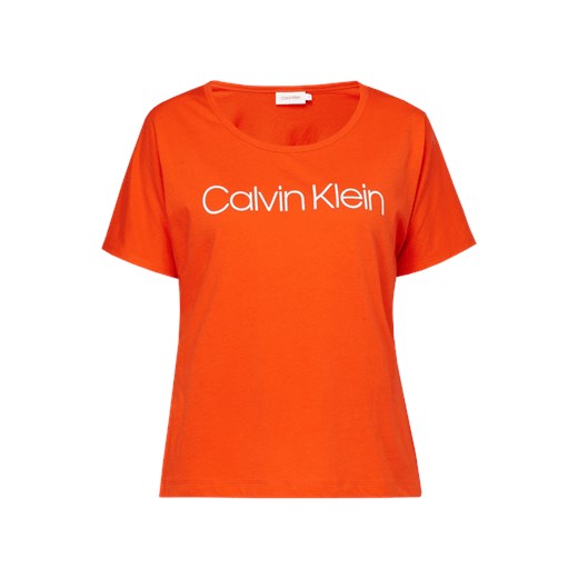 Bluzka damska Calvin Klein Womenswear z krótkimi rękawami jesienna z okrągłym dekoltem casual 