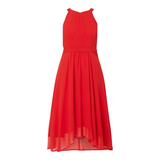 Sukienka Esprit z szyfonu bez wzorów bez rękawów midi asymetryczna 