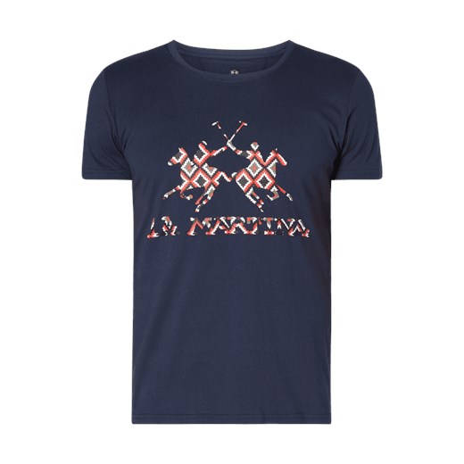 T-shirt męski La Martina z nadrukami z krótkim rękawem 