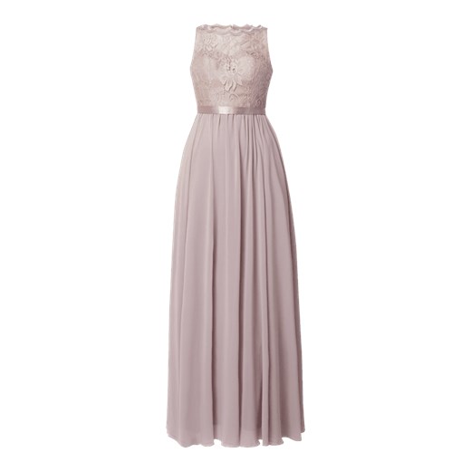 Sukienka różowa Luxuar maxi na bal z haftem 
