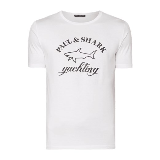 T-shirt męski Paul & Shark biały z bawełny 