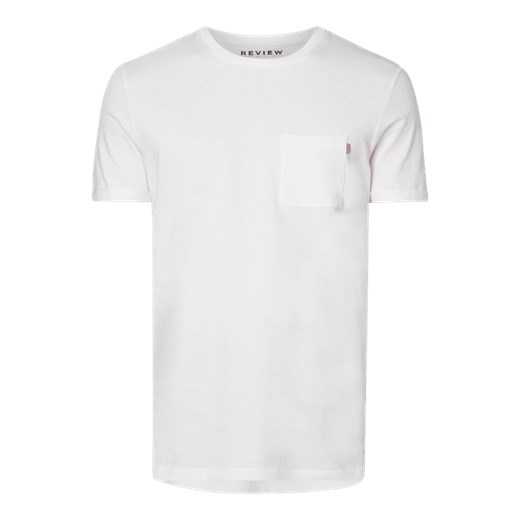 Review t-shirt męski biały bawełniany z krótkim rękawem 