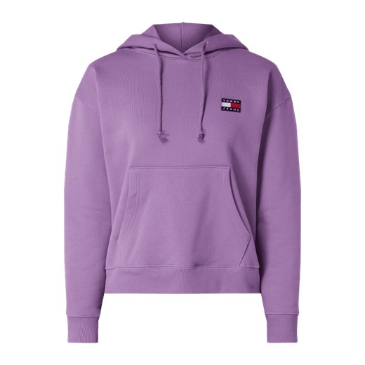Bluza damska fioletowa Tommy Jeans bez wzorów krótka 