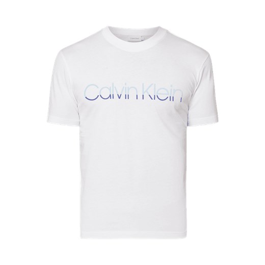 Biały t-shirt męski Calvin Klein z krótkimi rękawami 