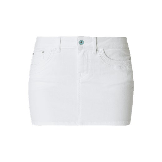 Spódnica biała Pepe Jeans z bawełny 