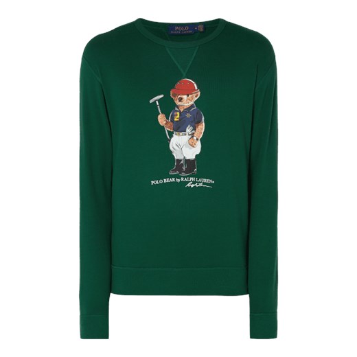 Bluza męska Polo Ralph Lauren w stylu młodzieżowym zielona w nadruki z bawełny 
