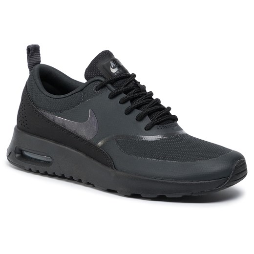 Czarne buty sportowe damskie Nike do biegania air max thea gładkie wiązane 