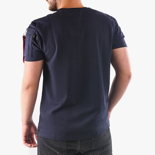 T-shirt męski Alpha Industries niebieski z krótkim rękawem 