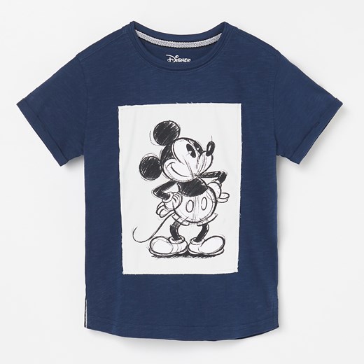 Reserved - T-shirt Mickey Mouse - Granatowy  Reserved 116 
