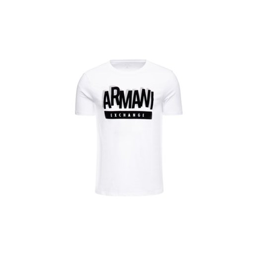 T-shirt męski biały Armani w stylu młodzieżowym 