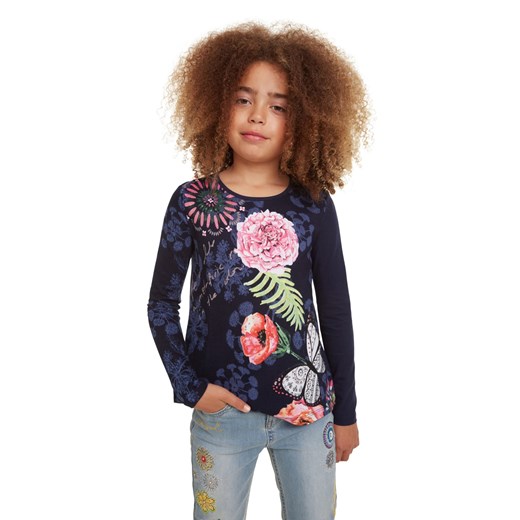 Desigual bluzka dziewczęca wielokolorowa w kwiaty 