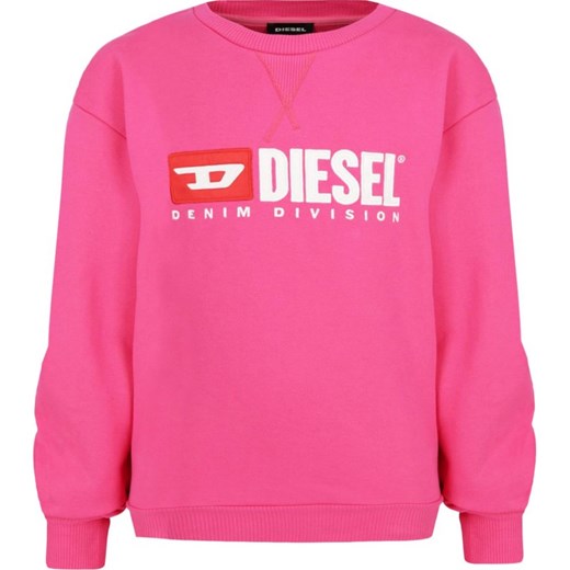 Różowa bluza dziewczęca Diesel w nadruki 