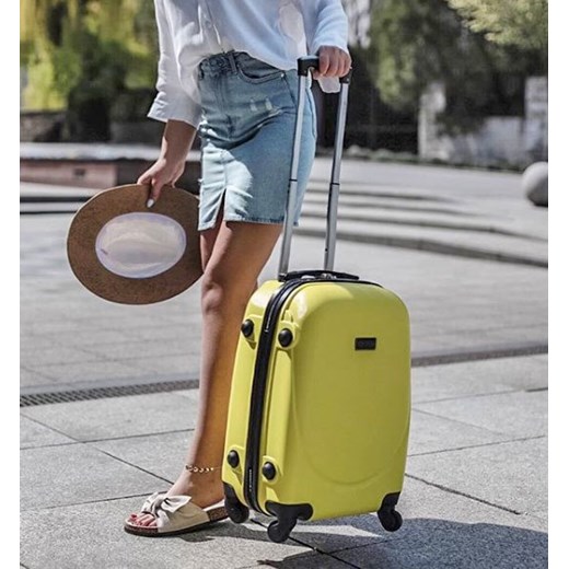 Mała walizka podróżna na kółkach (bagaż podręczny) SOLIER STL310 S ABS zółta