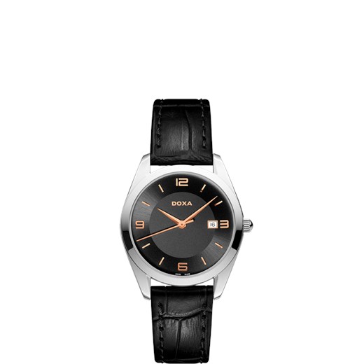 Zegarek czarny Doxa analogowy 