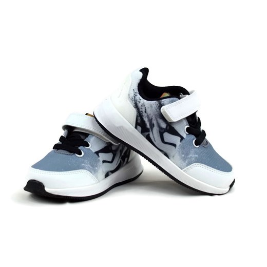 Buty sportowe dziecięce Adidas niebieskie sznurowane z nadrukami 
