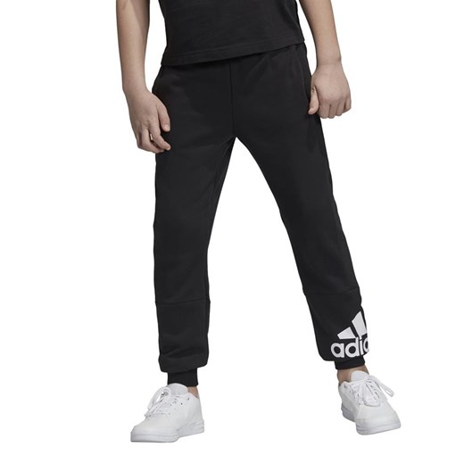 Spodnie chłopięce czarne Adidas z poliestru 