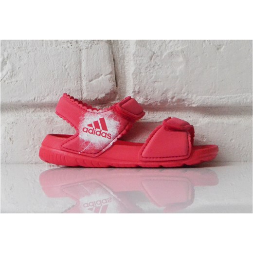 Sandały dziecięce Adidas gładkie letnie czerwone na rzepy 