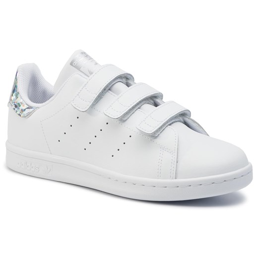 Buty sportowe dziecięce Adidas na wiosnę białe na rzepy z tworzywa sztucznego 