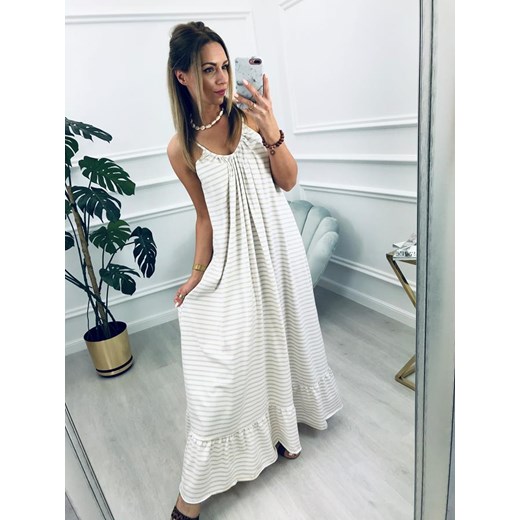 Sukienka Kenza.pl oversize biała na spacer luźna 