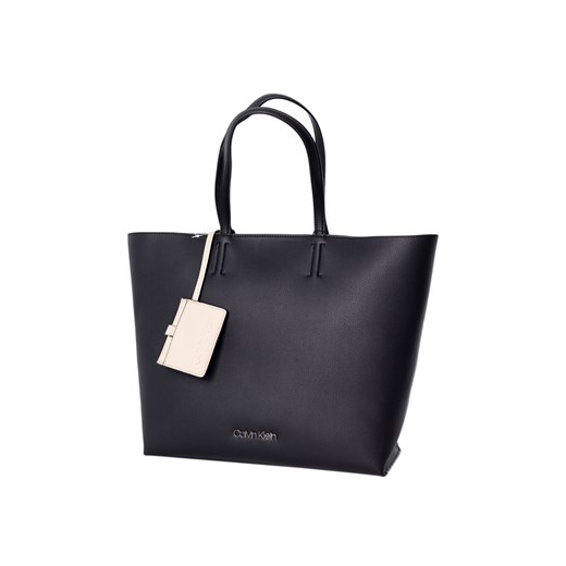 Shopper bag granatowa Calvin Klein elegancka bez dodatków mieszcząca a8 matowa 