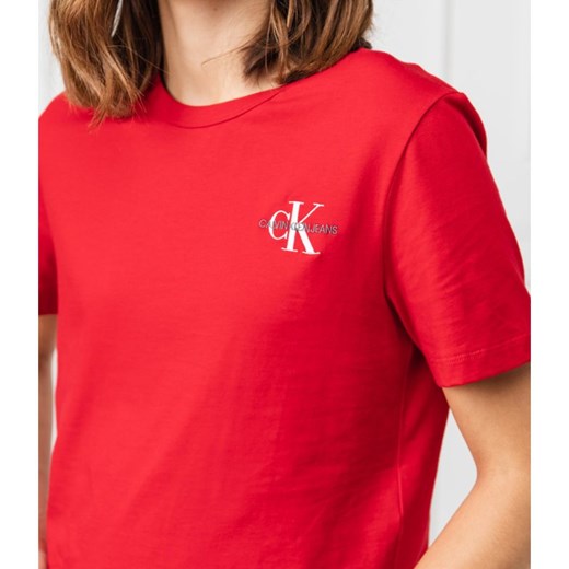 Calvin Klein bluzka damska z krótkim rękawem z okrągłym dekoltem 