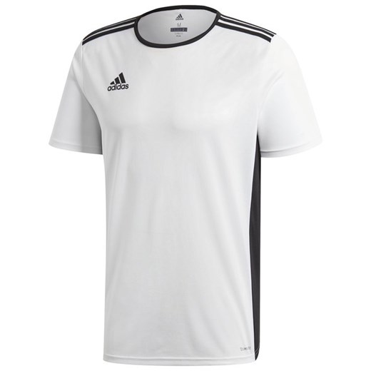 Koszulka dziecięca adidas Entrada 18 biała piłkarska, sportowa  Adidas 128 - junior okazja kajasport.pl 