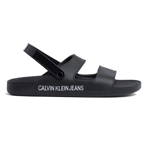 Sandały damskie Calvin Klein płaskie bez zapięcia na lato bez wzorów 