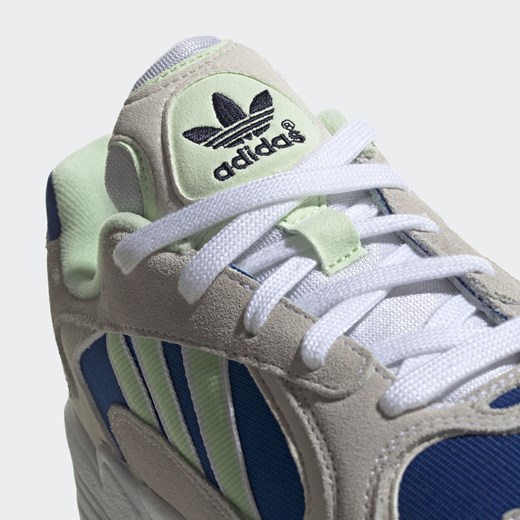 Buty sportowe damskie Adidas Originals młodzieżowe szare wiązane na płaskiej podeszwie skórzane 