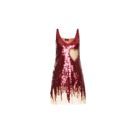 Sukienka Elisabetta Franchi czerwona wiosenna na ramiączkach z dekoltem v 