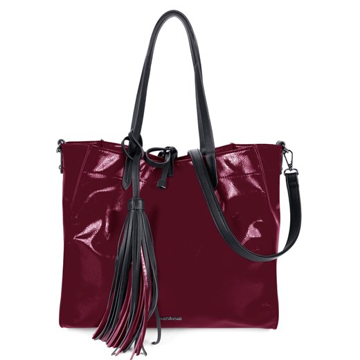 Shopper bag Emily & Noah elegancka czerwona duża 